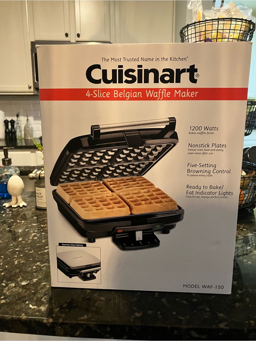 Cuisinart WAF-150 Four-Slice Belgian Waffle Maker - Black